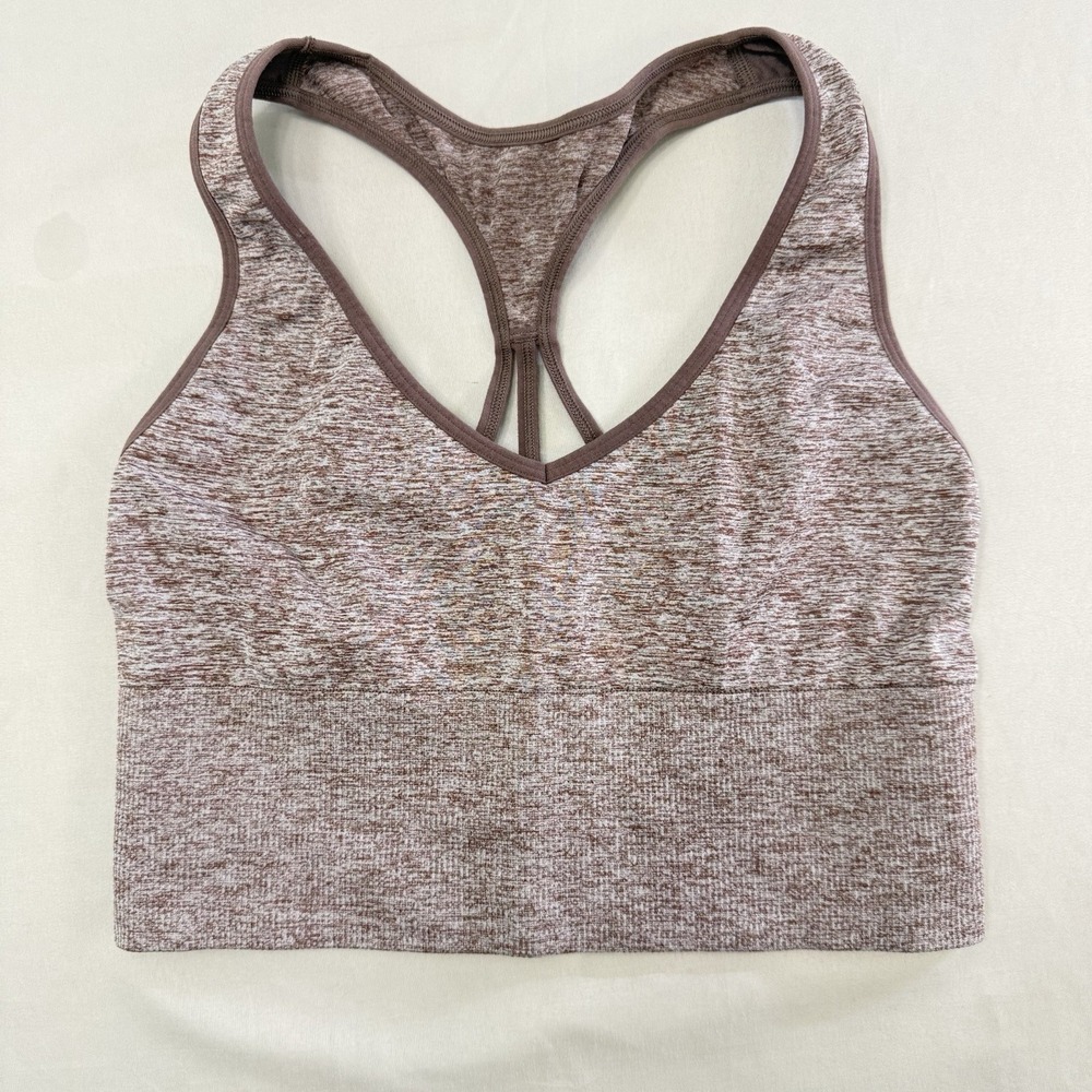 PINK Victoria's Secret Sports Bra Womens Medium Mauve Racerback Seamless Yoga